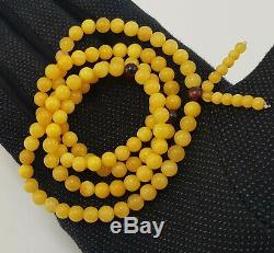 Tibetan Rosary Stone Amber Natural Baltic Bead 17,4g Rare Sea Vintage Old A-190
