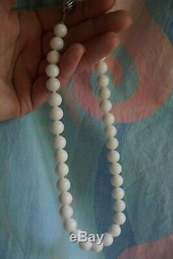 Tiffany & Co. 10 mm Bead White Dolomite Gemstone Necklace and Earrings Set Rare