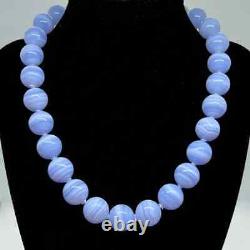 Tiffany & Co. 14mm Blue Lace Agate Paloma Picasso Gemstone Necklace RARE