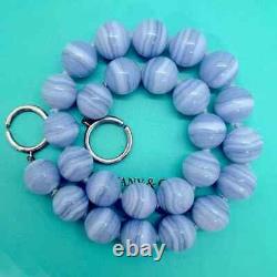 Tiffany & Co. 14mm Blue Lace Agate Paloma Picasso Gemstone Necklace RARE