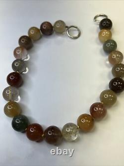 Tiffany & Co. 925 Silver Paloma Picasso Multi Gemstone Beads Necklace 18mm Rare