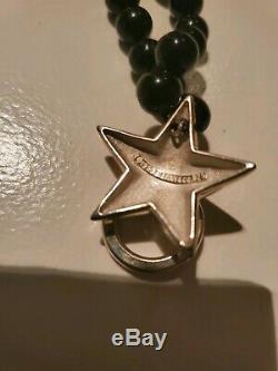 Tiffany & Co 925 Silver Star Door Knocker Pendant Onyx Ball Bead Necklace Rare