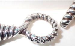 Tiffany & Co. Hematite Beads Torsade Necklace Sterling Silver Toggle Clasp RARE