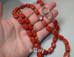 Tiffany & Co Paloma Picasso Red Agate Bead Sterling Silver Necklace 28 Rare