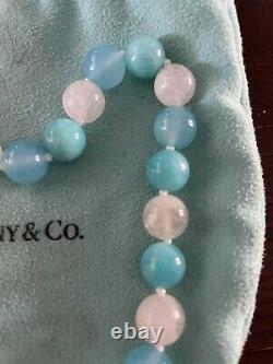 Tiffany & Co. Rare Picasso Bead Amazonite Gemstone Silver Bracelet 8.25