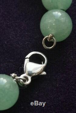 Tiffany & Co Rare Silver Heart Knocker & Jade Aventurine Bead Necklace +Box 1995