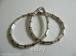 Tiffany & Co Silver Hematite Carved Bead Necklace Pendant Chain Rare Classic