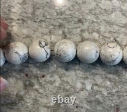 Tiffany & Co. Sterling Silver White Howlite Bead Necklace 17 Vintage Rare