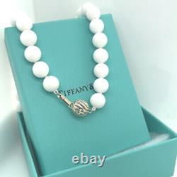 Tiffany & Co Very Rare White Dolomite Gemstone Bead Ball Necklace