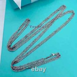 Tiffany & Co. Ziegfeld Beaded Sparkle Mesh Chain, Sterling Silver 36 RARE