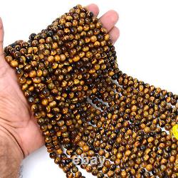 Tiger's Eye Beads Strand 6mm Round 13 Inch Wholesale Lot Rare Gemstone Jewellery