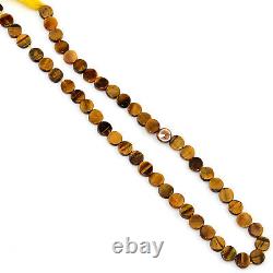 Tiger's Eye Beads Strand Coin Shape 13 Inch Wholesale Lot Rare Gemstone Jewelry