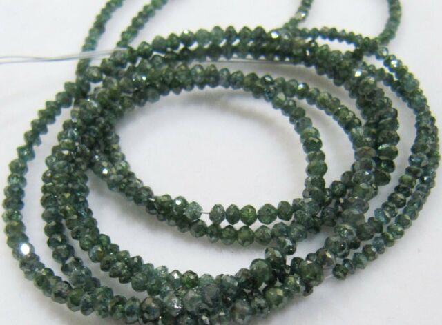 Top Rare Quality Natural Blue Diamond Rondelle Faceted Beads 2-2.5mm, Strand 4