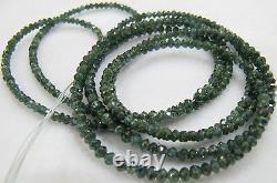 Top Rare Quality Natural Blue Diamond Rondelle Faceted Beads 2-2.5mm, strand 4