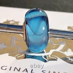Trollbeads Silver Murano Glass Bead OOAK unique Rare Blue Armadillo