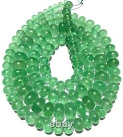 Truly RareGreen Strawberry Quartz Smooth Rondelle Beads Natural Gemstone