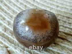 Unusual Rare Ancient Tibetan Agate Stone Bead With Eyes Dzi Bhaisajyaguru