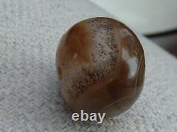 Unusual Rare Ancient Tibetan Agate Stone Bead With Eyes Dzi Bhaisajyaguru