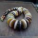 Very Rare Collection Ancient Dzi Agate Stone Disc Himalaya Beads Necklace B-3