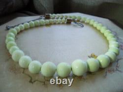VINTAGE Jay King CHINESE bead NECKLACE rare pale CELERY green stone 25 sterling