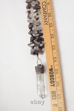 VTG Garden Quartz & Garnet & Tibetan Smoky Quartz Poison Pendant Necklace 925