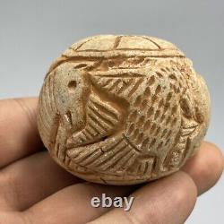 Very Rare Ancient Bactrain Stone Carving Historical Big Intaglio Bead