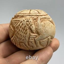 Very Rare Ancient Bactrain Stone Carving Historical Big Intaglio Bead