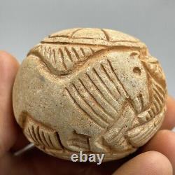 Very Rare Ancient Bactrain Stone Carving Historical Big Intaglio Bead