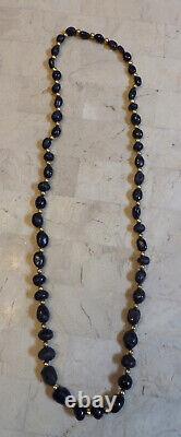 Very Rare Ancient Unpolished Garnet Trade Beads and Gold Necklace