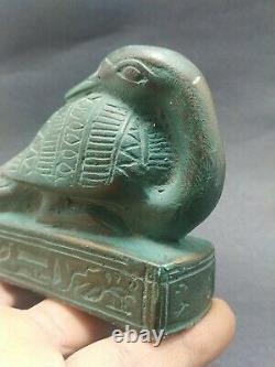 Very Rare Bead Ibis stone Sculpture Egyptian Antique Thoth God Figurine