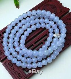 Very Rare Certified Grade A Icy Glassy Translucent Jadeite Jade Beads Necklace