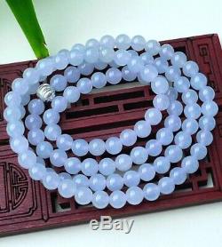 Very Rare Certified Grade A Icy Glassy Translucent Jadeite Jade Beads Necklace