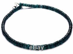 Very Rare Gem Natural Green Kyanite 6.5MM Faceted Heishi Beads 16 Necklace