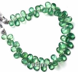 Very Rare Gem Natural Nepal Green Kyanite Facet Pear Shape Briolette Beads 8.5