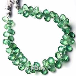 Very Rare Gem Natural Nepal Green Kyanite Facet Pear Shape Briolette Beads 8.5