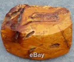 Very Rare Old Vintage Beautiful Natural Baltic Amber Stone Tiger Egg Yolk 250 gr