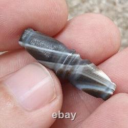 Very rare Antique Tibetan Gray Agate Carving Bead