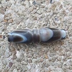 Very rare Antique Tibetan Gray Agate Carving Bead