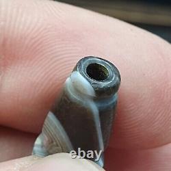 Very rare Antique Tibetan Gray Agate Carving Bead