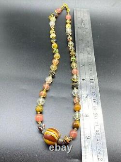 Very rare precious tibetain stone ancient glass bead Antique beautiful necklace