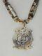 Vintage 12k Gf Rare Tiger Coral Inlaid Beads Stone Fish Symbol Pendant Necklace