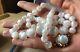 Vintage Beautiful Rare White Cat's Eye Gemstone Round Moonstone Beads Necklace