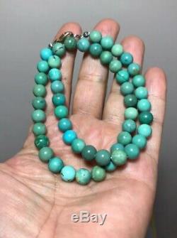 Vintage NATURAL TURQUOISE BEADS NECKLACE Untreated Rare