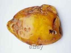 Vintage Natural Baltic Amber Rare Stone Rock Genuine Egg Yolk Color 51.5 g