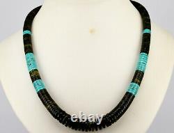 Vintage Navajo Heishi Beads Beautiful Rare Turquoise & Nephrite Jade