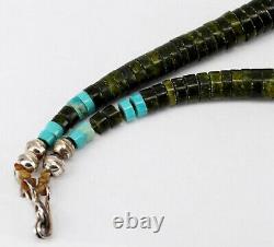 Vintage Navajo Heishi Beads Beautiful Rare Turquoise & Nephrite Jade