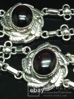 Vintage Necklace Sterling Silver 925 Ring Red Stone Women Jewelry Rare Old 40 gr
