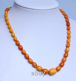 Vintage Old Beads Amber Necklace Rare Originals Stone 45 cm 18 g