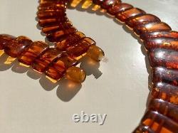 Vintage Rare Soviet Baltic Amber necklace, choker, Kaliningrad Amber 40.76 gr