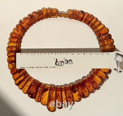 Vintage Rare Soviet Baltic Amber necklace, choker, Kaliningrad Amber 40.76 gr